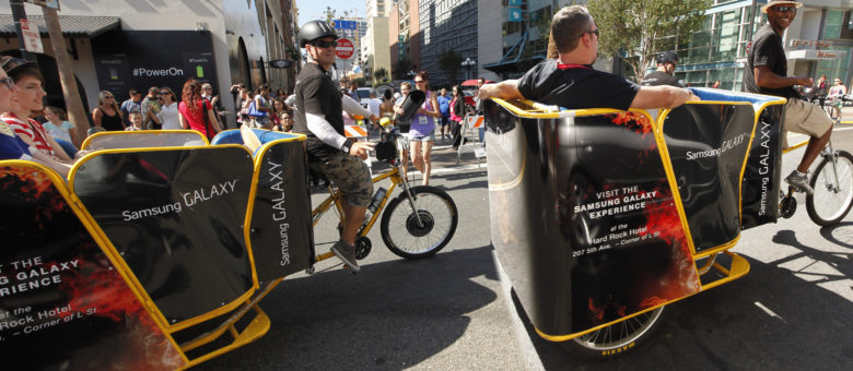 Samsung Galaxy and The Hunger Games Comic Con Pedicabs